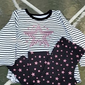 Swiggles 24m black and white striped outfit